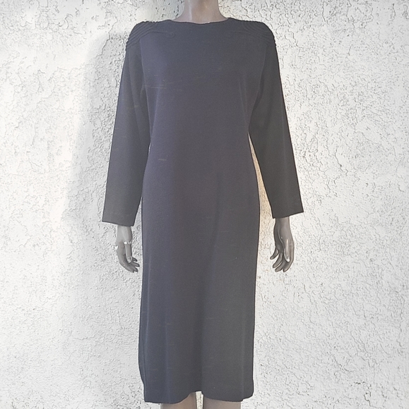 Conservative Black Dress with Embellishments - Picture 1 of 9